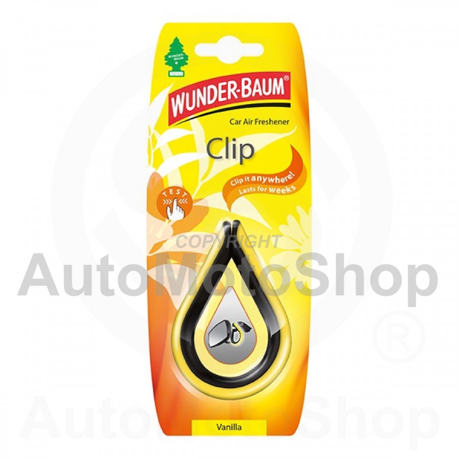 Gaisa atsvaidzinātājs CLIP Vanilla. AutoMotoShopLV_EN- WunderBaum-Auto Air  Freshener CLIP Vanilla