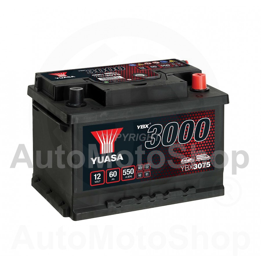 Oriģinālais YUASA Auto akumulators 12V 60Ah 550A 175x175x245